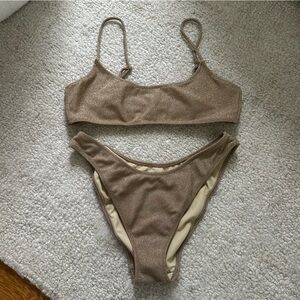 Pacsun LA Hears Shimmer Gold Bikini Set